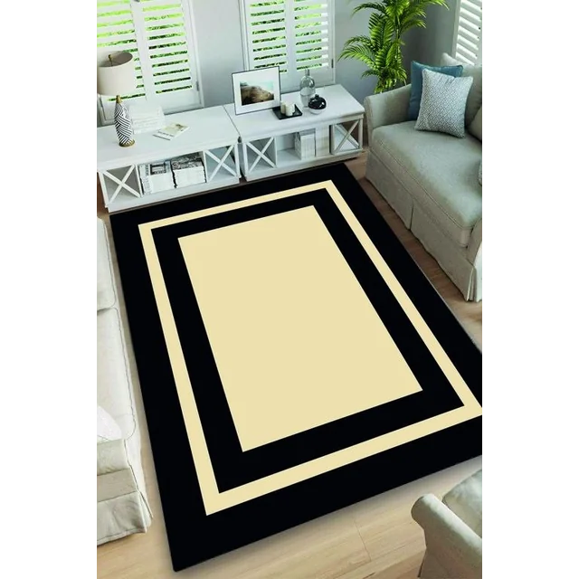 FRAME carpet, 160 x 230 cm, cream, black