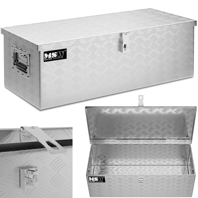 Afsluitbare aluminium transportgereedschapskist 48 l 76 x 35 x 25.5 cm