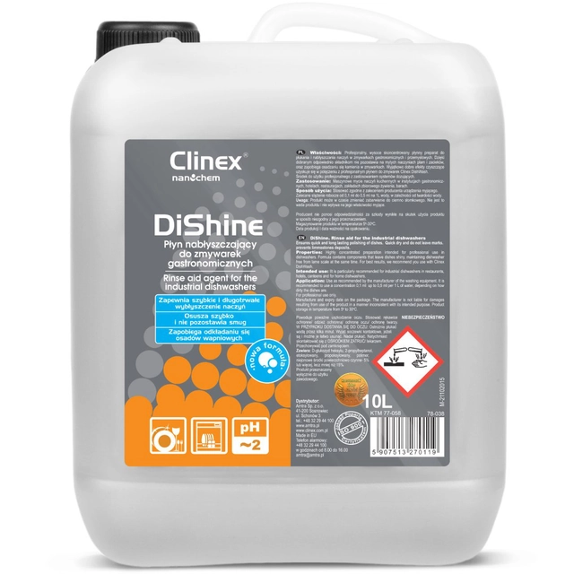 Agent de clătire agent de clătire pentru mașinile de spălat vase CLINEX DiShine 10L