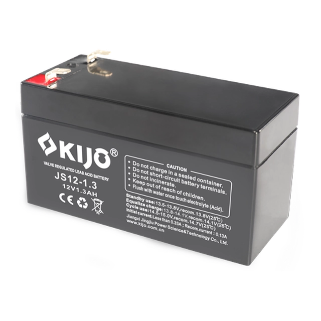 AGM battery 12V, 1.3Ah, F1 - KIJO JS12-1.3