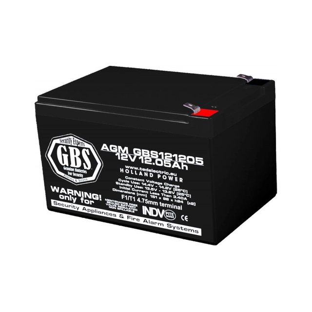 AGM VRLA batteri 12V 12,05A storlek 151mm x 98mm xh 95mm F1 GBS (4)