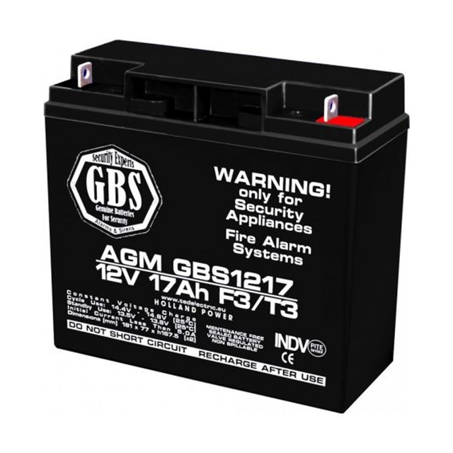 AGM VRLA-batterij 12V 17A maat 181mm X 76mm xh 167mm F3 GBS (2)