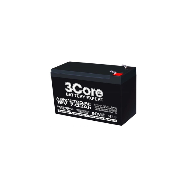 AGM VRLA battery 12V 7,02A for security systems F1 3Core (5)