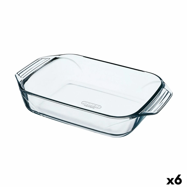 Ahjunõu Pyrex vastupandamatu läbipaistev klaas ristkülikukujuline 31,5 x 19,7 x 6,4 cm (6 tk)