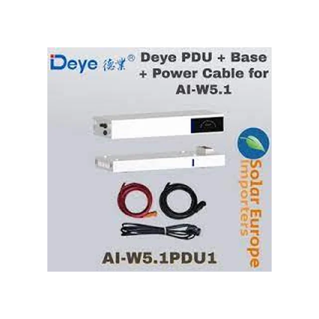 AI-W5.1-PDU +AI-W5.1-Base controller + base til DEYE batteriklynge 5kWh/48V stående version + ledninger