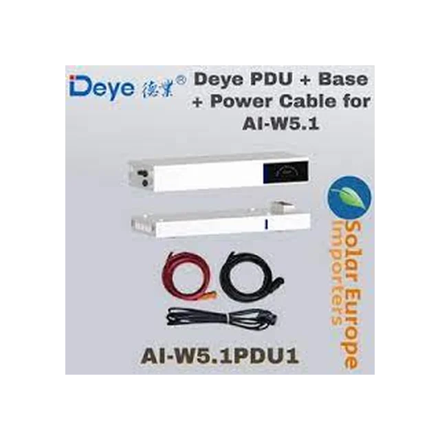 AI-W5.1-PDU +AI-W5.1-Base ohjain + alusta DEYE-akkuklusterille 5kWh/48V seisova versio + johdotus