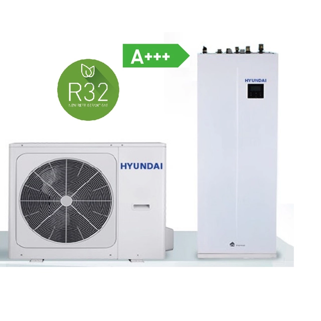 Air-water heat pump HYUNDAI SPLIT - HYHA-V8W/D2N8 HYHB-A100/190CD30GN8 - 8 kW - R32, with built-in boiler 190 liters