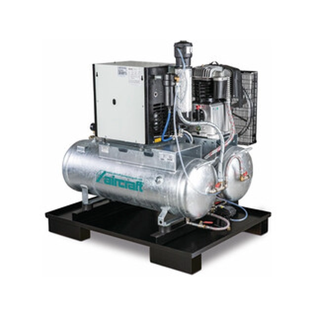 Aircraft Airprofi 703/2x100/10 KK 4,0kW/400V electric piston compressor Intake air: 650 l/min | 200 l | 10 bar | Oil lubricated | 400 V