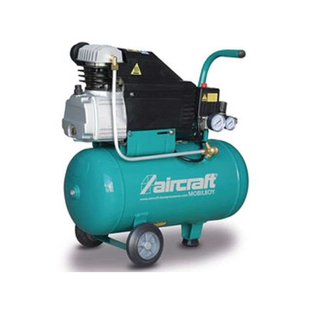 Aircraft Mobilboy 261/24 AC electric piston compressor Intake air: 230 l/min | 24 l | 10 bar | Oil lubricated | 230 V