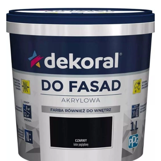 Akrylátová farba na fasády Dekoral Polinit čierna 5l