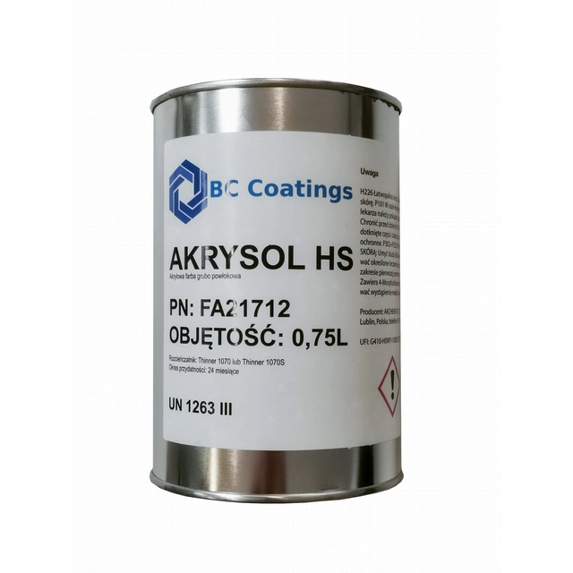 Akrylová barva Akchem Akrysol HS grafitová pololesklá 7024 RAL 0,75l