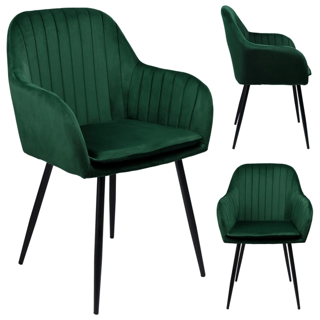 Aksominė kėdė SEVILLA aksominė tamsiai žalia