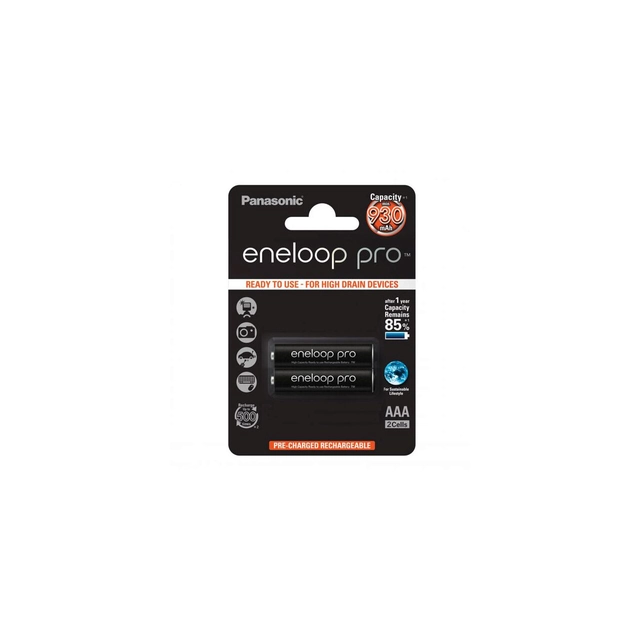 Akumulator Eneloop Ni-MH AAA (R3) 930mA PRO B2 BK-4HCDE/2BE (10/120) EOL BBB