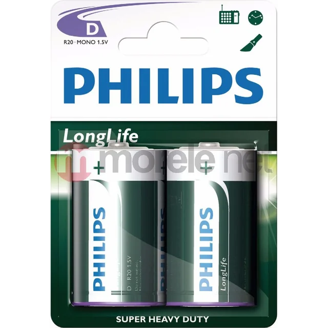 Акумулятор Philips LongLife D / R20 2 шт.