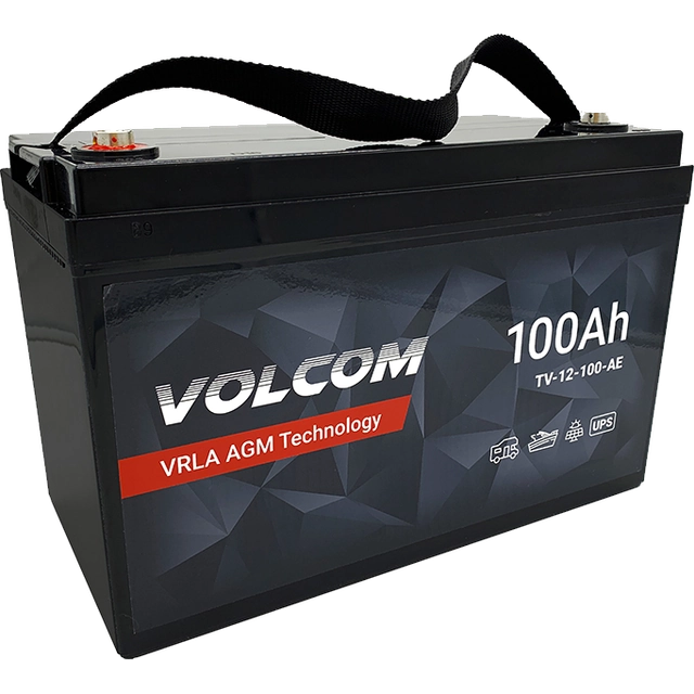 Akumulator VOLCOM VRLA AGM 12V 100Ah SHRANJEVANJE ENERGIJE UPS SOLARNA PRIKOLICA ZA KAMPIRANJE ZASILNO NAPAJANJE