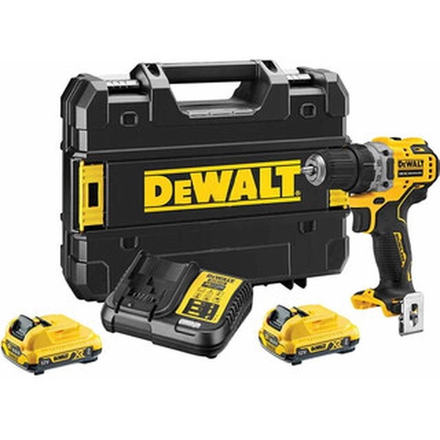 Акумуляторна дриль-шуруповерт DeWalt DCD701D2-QW з патроном 12 V | 57 Нм | Карбонова безщітка | 2 x 2 Ач акумулятор + зарядний пристрій | ЦСТАК у валізі