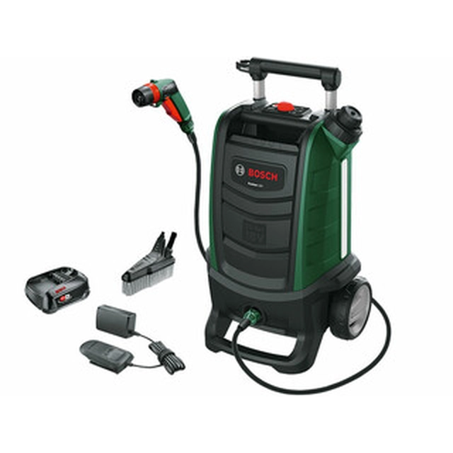 Акумуляторна мийка високого тиску Bosch Fontus II 18 V | 20 бар | 3,1 л/хв | Вугільна щітка | 1 x 2,5 Ач + зарядний пристрій