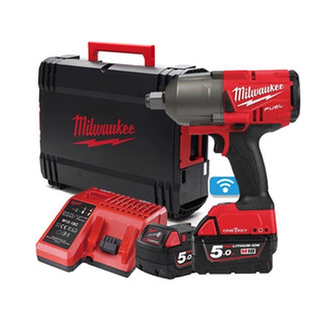 Акумуляторний ударний гайковерт Milwaukee M18 ONEFHIWF34-502X 18 V | 1627 Нм | 3/4 дюймів | Карбонова безщітка | 2 x 5 Ач акумулятор + зарядний пристрій | У важкому випадку