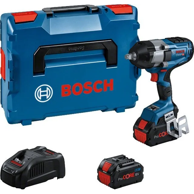 Akumulátorový rázový utahovák Bosch Bosch BITURBO GDS 18V-1000 C Professional, 18V (modrá/černá, 2x baterie ProCORE18V 8.0Ah, Bluetooth modul, 1/2, v L-BOXXu)