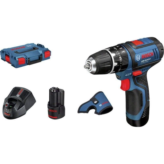 Akumulátorový vrtací šroubovák Bosch Bosch GSB 12V-15 Professional, 12 volt (modrá / černá, Li-ion baterie 2.0Ah, Li-ion baterie 4.0Ah, sada vrtáků a bitů) (06019B690G) - % p5/%