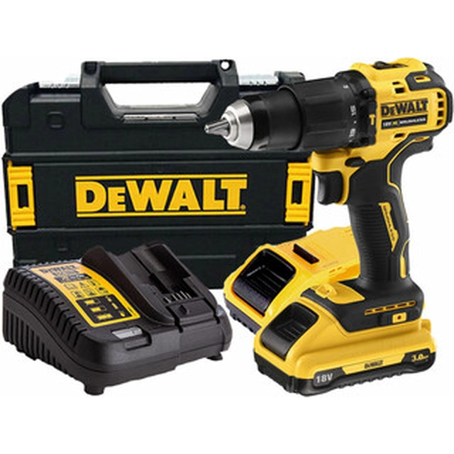 Akumulatorowa wiertarka udarowa DeWalt DCD709L2T-QW 18 V | 26 Nm/65 Nm | 1,5 - 13 mm | Bezszczotkowy węglowy | 2 x 3 Ah akumulator + ładowarka | TSTAK w walizce