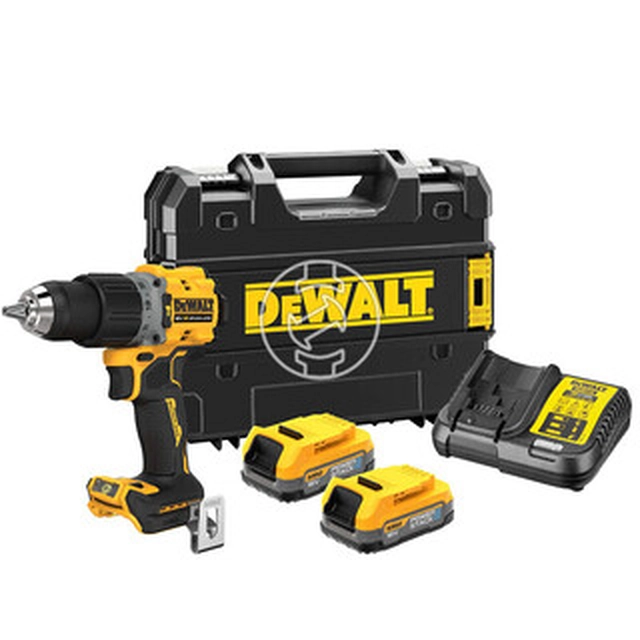 Akumulatorowa wiertarka udarowa DeWalt DCD805E2T-QW 18 V | 34 Nm/90 Nm | 1,5 - 13 mm | Bezszczotkowy węglowy | 2 x 1,7 Ah akumulator + ładowarka | TSTAK w walizce