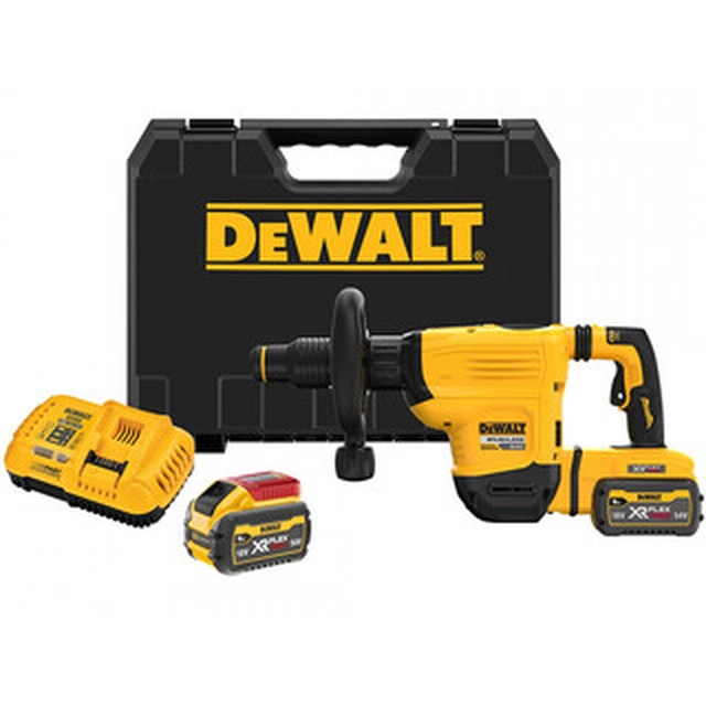 Akumulatorowy młot udarowy DeWalt DCH832X2-QW 54 V | 19,4 J | 6 kg | Bezszczotkowy węgiel | 2 x 9 Akumulator Ah + ładowarka | w walizce