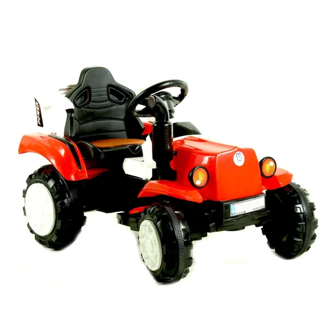 Akutoitel traktor lastele LED MP3 2 mootorid Kaugjuhtimispult TRAK-S-2-CZERWONY