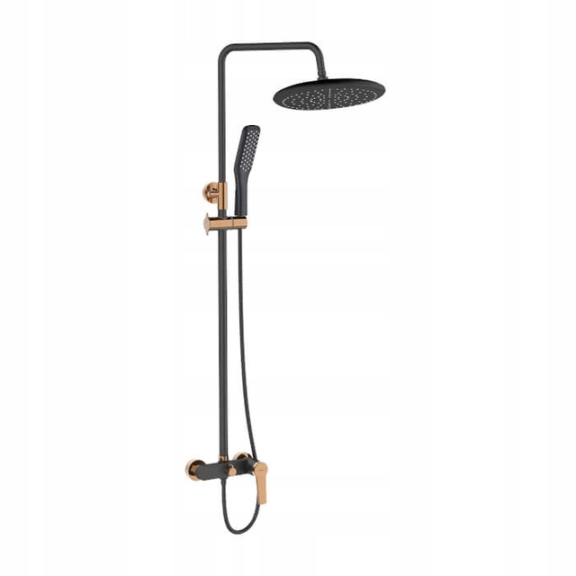 ALANIS COLUMN SHOWER BATTERY BLACK ROSE GOLD