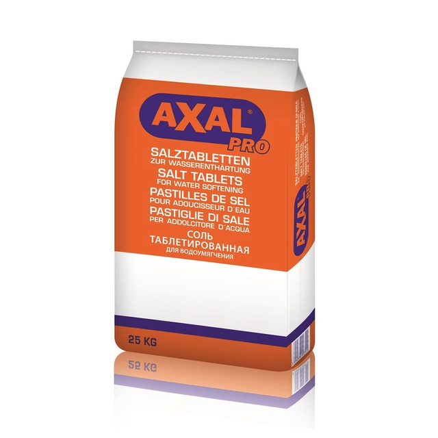 Αλάτι για φίλτρα αποσκλήρυνσης νερού Axal Pro, 25 kg