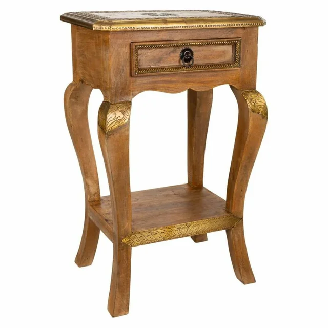 Alexandra House Living Bedside Table Gold 28 x 61 x 38 cm