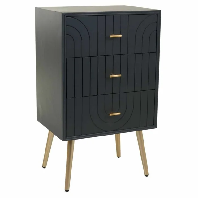 Alexandra House Living Bedside Table Gold Dark Grey 35 x 76 x 44 cm