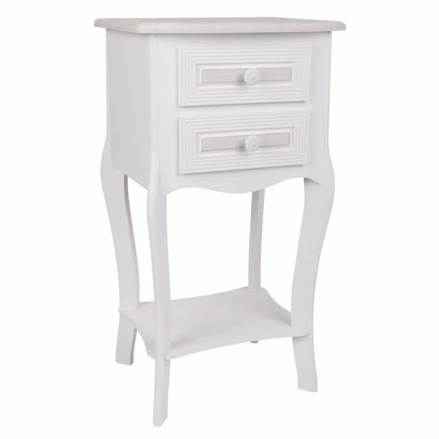 Alexandra House Living Bedside Table White 31 x 71 x 38 cm