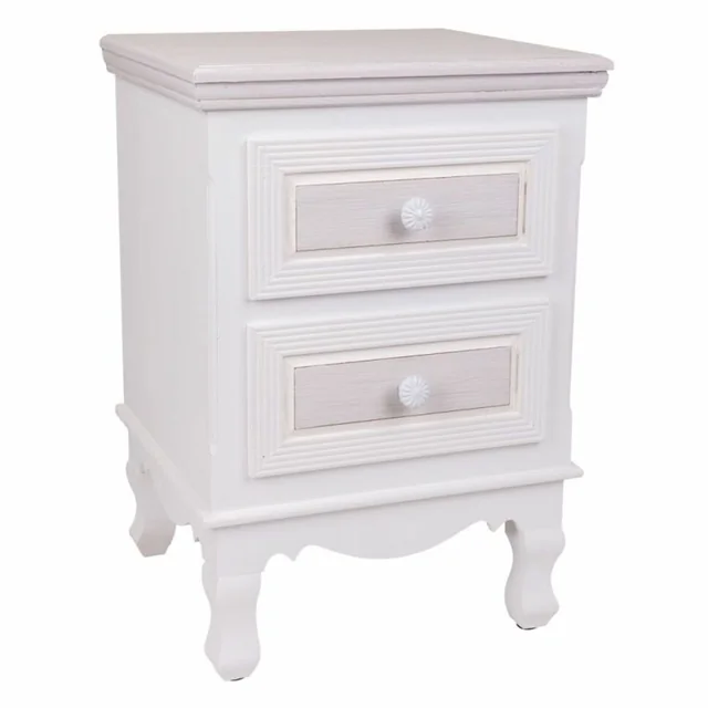 Alexandra House Living Bedside Table White 33 x 53 x 37 cm