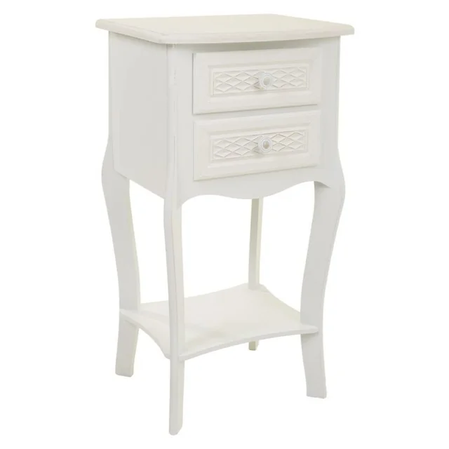 Alexandra House Living Bedside Table White Cream 31 x 71 x 38 cm