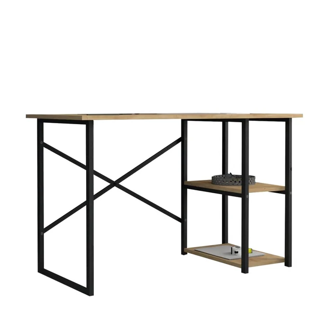 Alexandra House Living birou Black Dub Metal Wood MDP 120 x 75 x 60 cm industrial