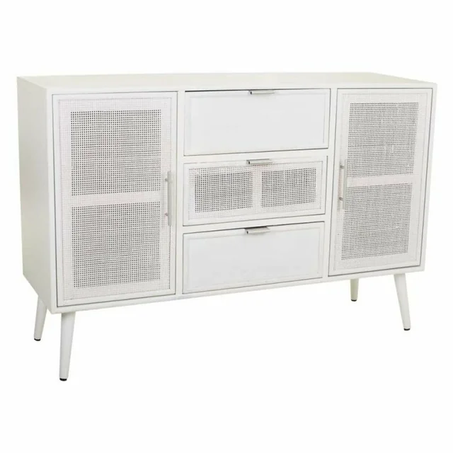 Alexandra House Living Buffet Blanc Argenté Bambou Bois MDF 40 x 81 x 120 cm