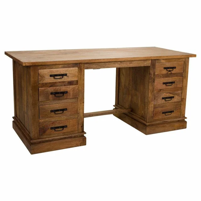 Alexandra House Living Desk Natural Iron Mango Wood 75 x 80 x 180 cm