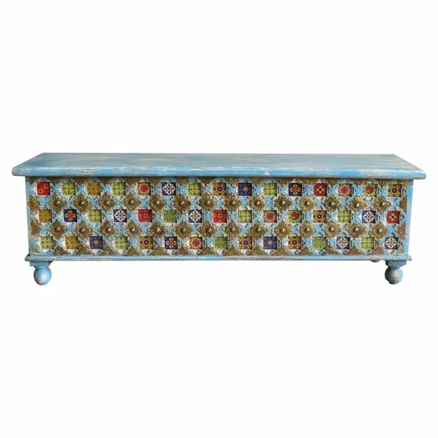 Alexandra House Living Mango Wood Chest 40 x 45 x 146 cm