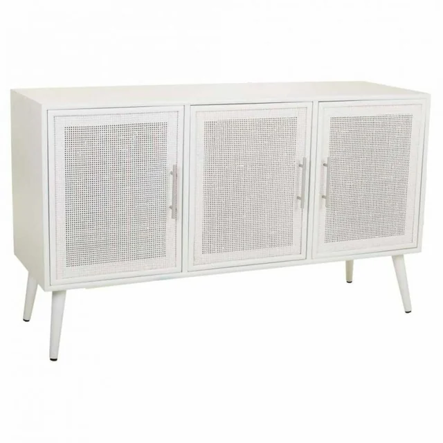 Alexandra House Living Sideboard Biela Strieborná Bambusová Drevo MDF 41 x 71 x 120 cm