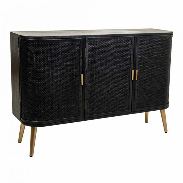 Alexandra House Living Sideboard Schwarzes Holz MDF 37 x 80 x 118 cm