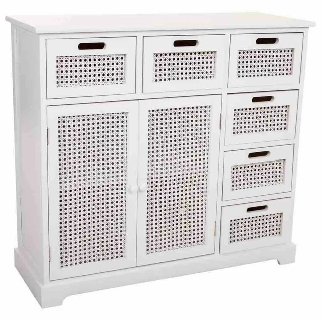 Alexandra House Living Sideboard White Paulownia wood MDF wood 33 x 78 x 86 cm