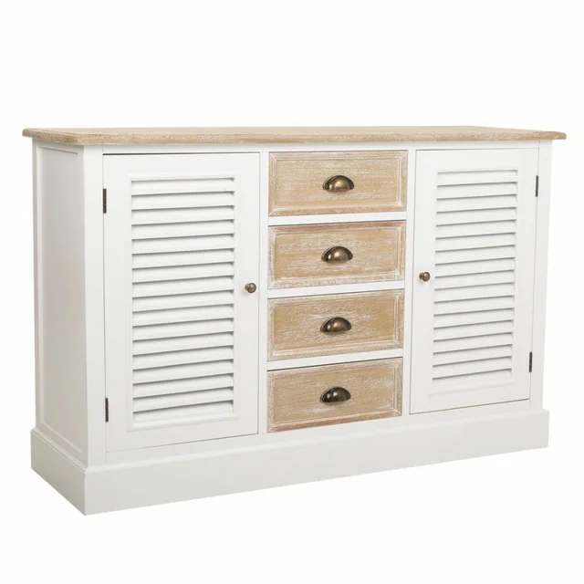 Alexandra House Living Sideboard White Paulownia wood MDF wood 40 x 80 x 124 cm