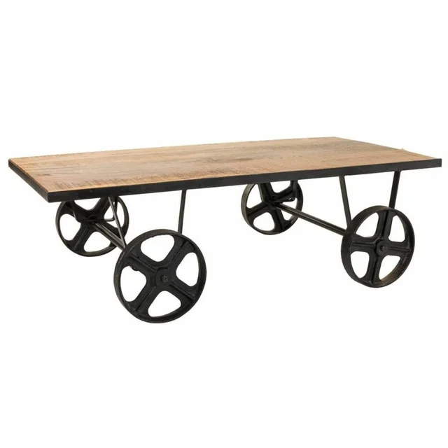 Alexandra House Table de salon Marron Noir Fer Bois de manguier 60 x 38 x 120 cm