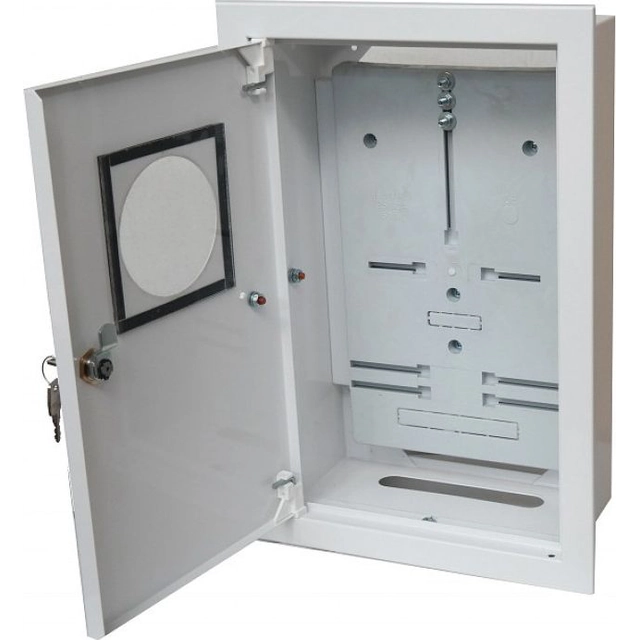 Alfako Metal flush-mounted switchgear 1x3F for electronic counter, RAL window lock 9003 A-RW19E