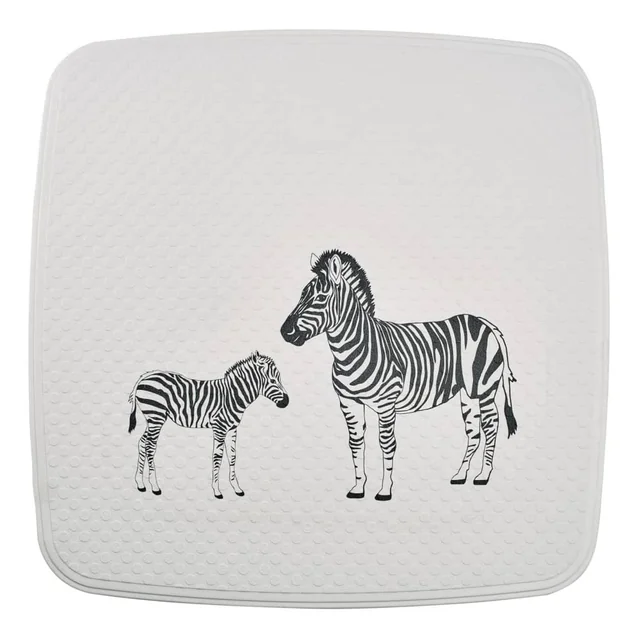 Alfombra de baño RIDDER Zebra, 54x54 cm, blanco y negro