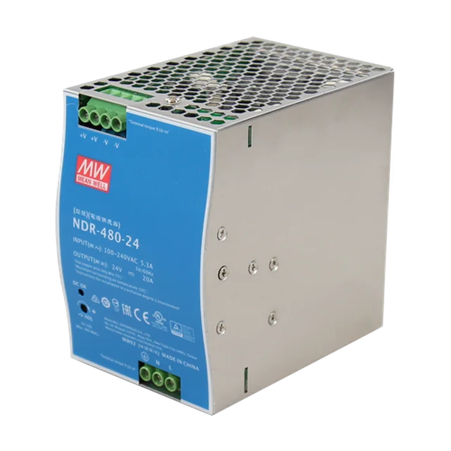 Alimentation à découpage, 24V / 20A, rail DIN - MEAN WELL NDR-480-24