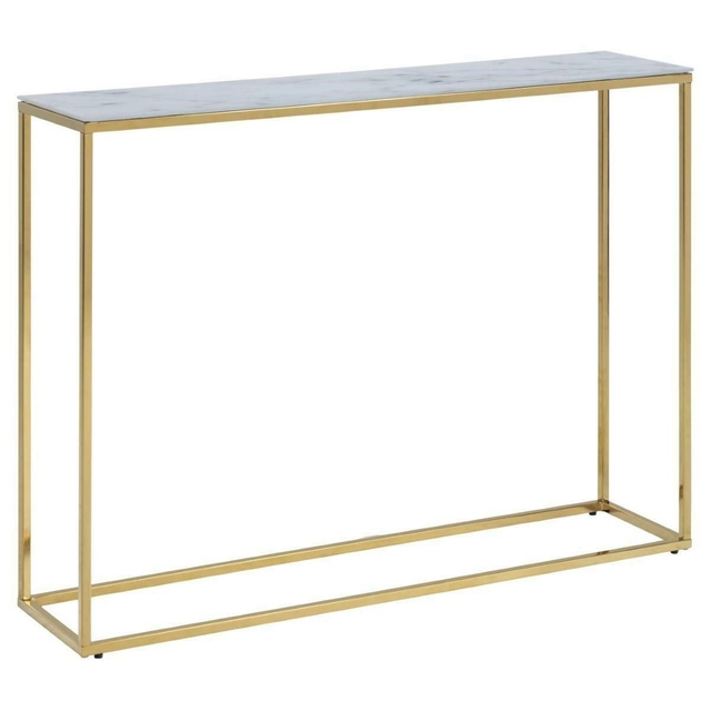 Alisma console tafel wit goud marmer