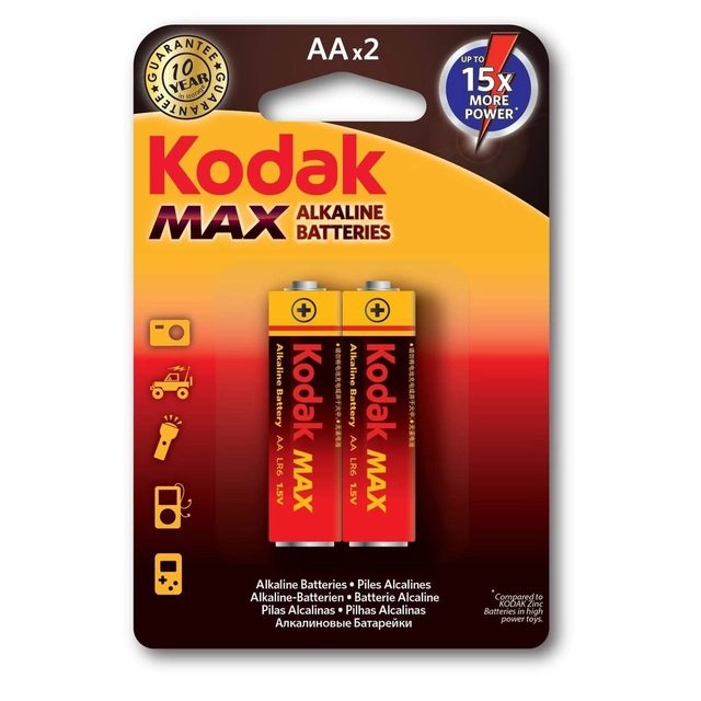 Алкална батерия KODAK MAX KAA-2 (LR6), blister=2 бр