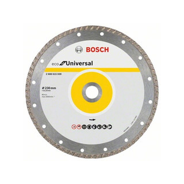 Алмазний відрізний диск Bosch Eco for Universal Turbo 230 x 22,23 мм